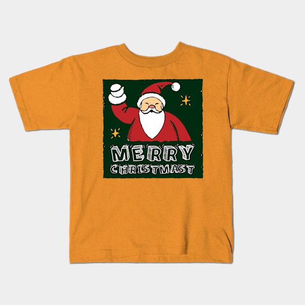 Santa Merry Christmas Kids T-Shirt by theDK9